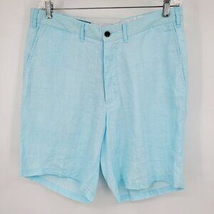 Castaway Nantucket Island 100% Linen Coastal Flat‎ Front Men's Shorts Size 35
